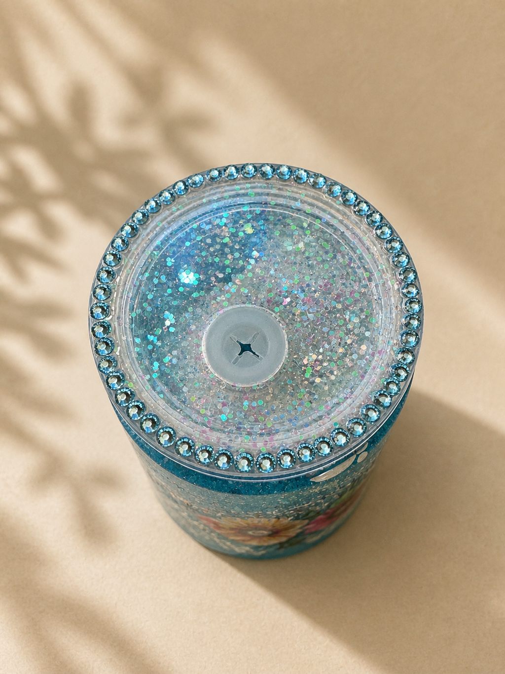 Mum Blue Glitter Snow Globe Tumbler 16oz Cup