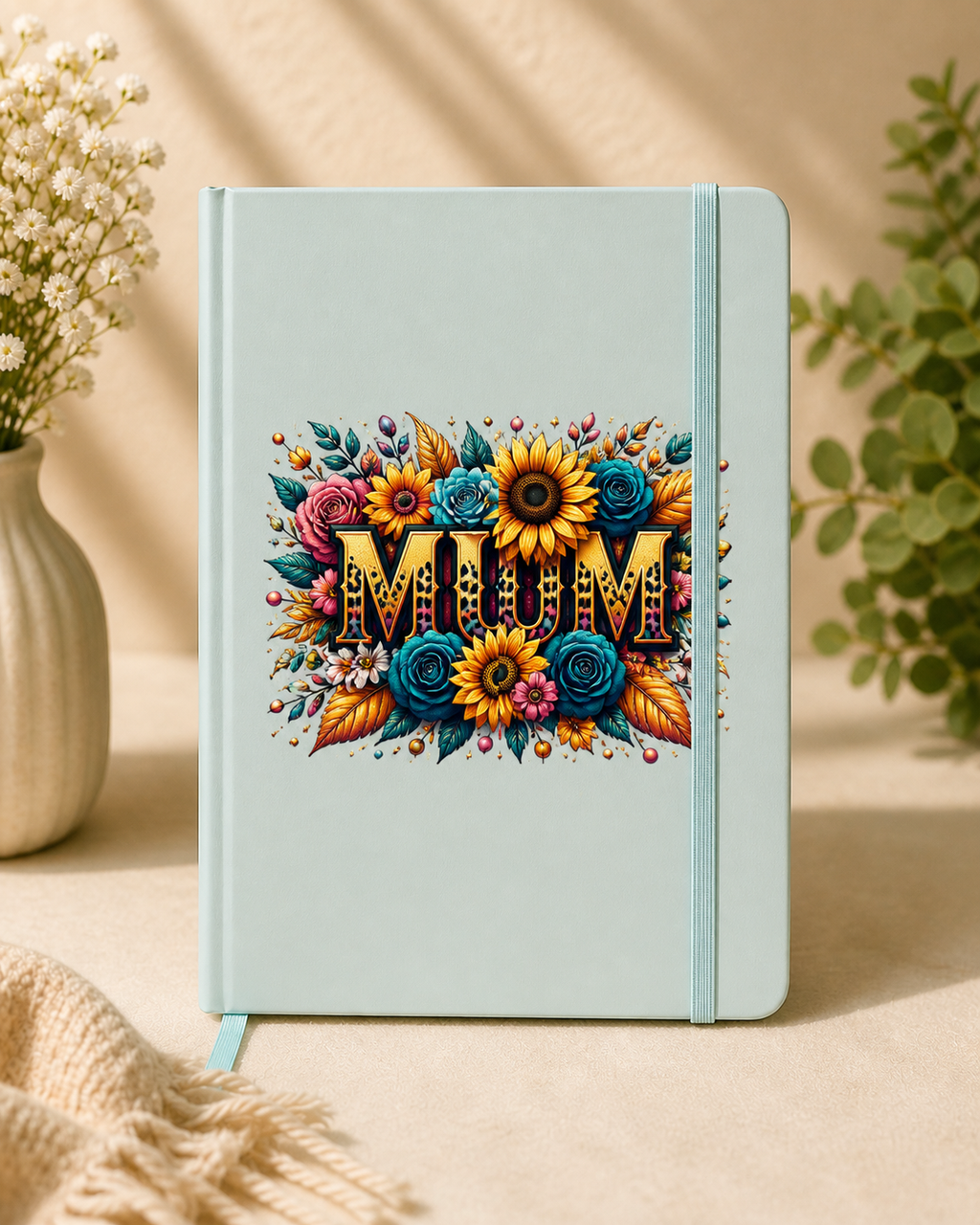 Mum Blue & Yellow Floral Weekly Planner Notebook