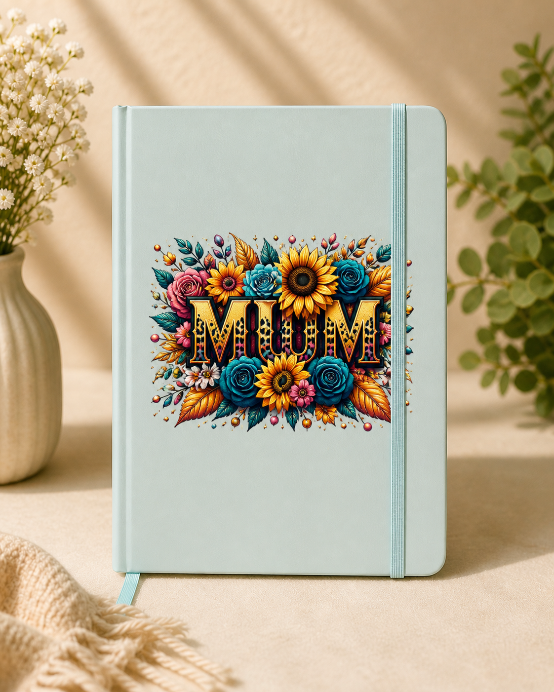 Mum Blue & Yellow Floral Weekly Planner Notebook