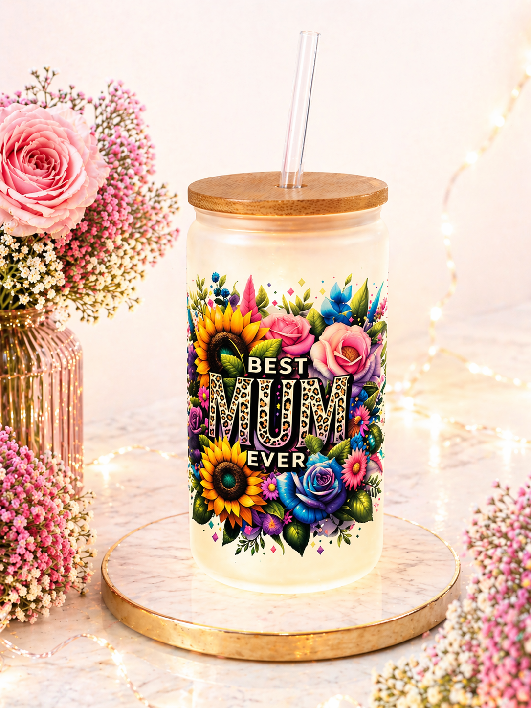 Best Mum Ever 16oz Glass Tumbler